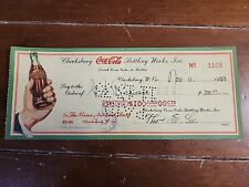1933, Coca-Cola, Bottling Company Check (logotipo botella en mano) escaso/de colección segunda mano  Embacar hacia Argentina
