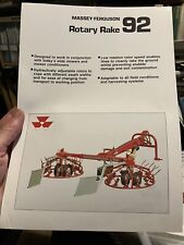 Massey Ferguson MF 92 rotary rake tractor brochure 1988 Greenland Vicon for sale  Shipping to South Africa