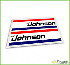 Johnson Outboard Motor Cowl Laminated Pair Decals Stickers Graphics Kit 20 x 6" for sale  Shipping to South Africa