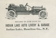Usado, Ca 1910 Indian Lake Auto Livery Garage Cover Envelope Primeiro Dia Gráficos de Carro Perfeito Estado Perfeito comprar usado  Enviando para Brazil