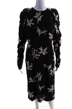 Vestido justo Dries Van Noten feminino manga longa lírio floral preto rosa tamanho UE36 comprar usado  Enviando para Brazil