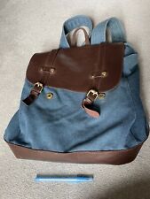 Leather canvas backpack for sale  LONDON