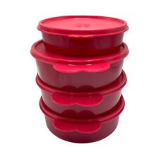 Tupperware Wonder Bowls vermelho brilhante 3 xícaras, 1,5 xícaras, conjunto de 4 comprar usado  Enviando para Brazil