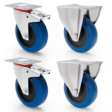 Brukt, Transport Rollers Castors Swivel Castors with Brakes BLUE Wheels Set Furniture Castors til salgs  Frakt til Norway