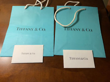Usado, Tiffany & Co autêntico vazio 2 pequenas sacolas de compras de papel para presente tamanho 8 x 9,5 x 4 comprar usado  Enviando para Brazil