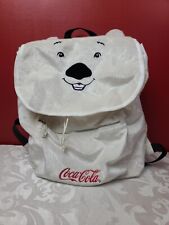 RARA Mochila Fuzzy Furry Coca-Cola Rosto de Urso Polar Inverno Natal Coca-Cola 2017 comprar usado  Enviando para Brazil