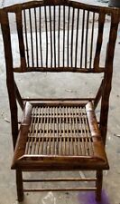 Vintage Mid Century Folding Chair Bamboo Wooden Tiger Style Rattan for sale  Shipping to South Africa