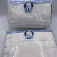 VTG Gerber Birdseye Weave Cloth Diapers w/ Pad 24 Prefolded 14.5 x 20 Cotton NIP for sale  Shipping to South Africa