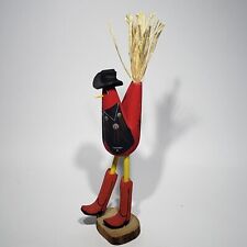 Arte folclórica navajo galo galinha vermelho cowboy figura de madeira artista T. Shorty assinado comprar usado  Enviando para Brazil