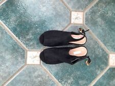 primark new black faux suede sandals heel 1 1/2 " uk size 5, used for sale  Shipping to South Africa