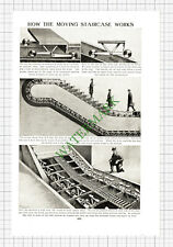 How An Escalator Moving Staircase Works - c.1950s Cutting, usato usato  Spedire a Italy