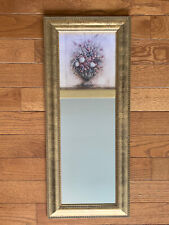 Used, Trumeau Mirror Floral Print Gold Tone 11.5 in x 27.75 in for sale  Shipping to South Africa
