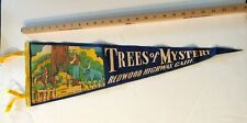 Vintage Felt Trees of Mystery Redwood Highway California Pennant for sale  Shipping to Canada