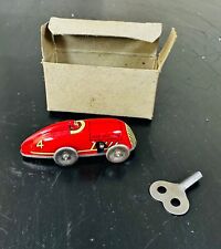 Vintage Tin Toy Windup Clockwork Racer Toy Car box & KeyAuto Speedway RED 4 for sale  Shipping to South Africa