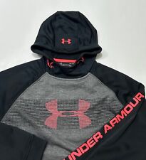 Under Armour Men’s Fitted UA Tech Terry Fleece Hoodie Black Gray Heather Pink L for sale  Shipping to South Africa