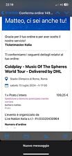 Biglietto concerto coldplay usato  Carlentini