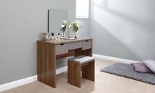 Walnut Grey Dressing Table Set with Stool Mirror 3 Drawer Bedroom Seconds, used for sale  Shipping to South Africa