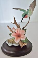 Beija-flor de garganta rubi na azaléia ~Estatueta de porcelana Maruri~1989~com suporte~Estado perfeito comprar usado  Enviando para Brazil
