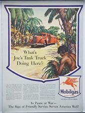 1943 Mobilgas Socony-Vacuum What's Joe's Tank Truck Doing Here Vintage Print Ad, used for sale  Palos Heights