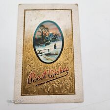 Cartão postal de Natal antigo melhores desejos costas divididas em relevo publicado Cruz Vermelha comprar usado  Enviando para Brazil