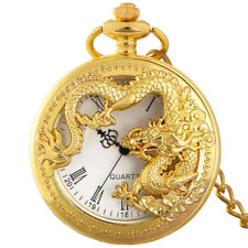 Relógio de bolso Steampunk padrão dragão numerais romanos quartzo com corrente 30/80cm comprar usado  Enviando para Brazil