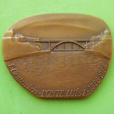 Porto Dom Luís I Metalowy most łukowy Stulecie Niesamowity DUŻY brązowy medal firmy VILAR!, używany na sprzedaż  Wysyłka do Poland