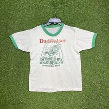 Vintage Budweiser Shirt Ringer Tee Mens Size Medium M St Patricks Day Parade 80s for sale  Shipping to South Africa