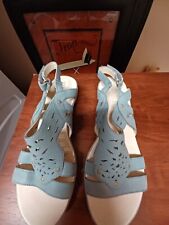 merrell veranda Dusty Blue Strappy Heeled Open Toe Sandal Women 7 for sale  Shipping to South Africa