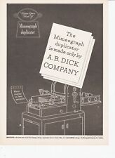 Used, A. B.DICK vintage 1945 post WWII pre Xerox mimeograph duplicating machine ad for sale  Shipping to South Africa