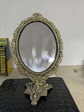 VTG Ornate Brass Tilting Vanity Stand Mirror Swivel Metal Victorian French Style for sale  Shipping to South Africa