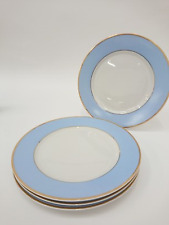Vintage Royal Doulton Bruce Oldfield 2004 Blue White Gold 4X 27cm Dinner Plates  for sale  Shipping to South Africa
