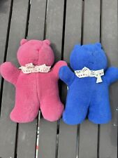 Antigo conjunto de 2 brinquedos de chocalho urso de pelúcia de lã rosa/azul Baby Gap Brannan 7"  comprar usado  Enviando para Brazil