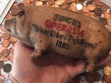 Ferro fundido fincks Cofrinho Patina Farm Pig Porco Porky Bacon Colecionador Hog Presente comprar usado  Enviando para Brazil