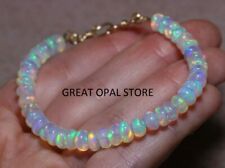 Używany, Koraliki opalowe srebro szterling naturalne etiopskie opal koraliki kamieniem szlachetnym 6" bransoletka___.. na sprzedaż  Wysyłka do Poland