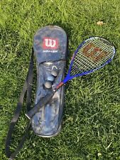 Wilson TI Power Blue /Silver Titanium Squash Racket /Racquet Carrier 3 Ball Glas for sale  Shipping to South Africa