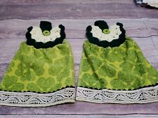 Conjunto de toalhas de cozinha suspensas de crochê feitas à mão trevo verde 🍀 , usado comprar usado  Enviando para Brazil