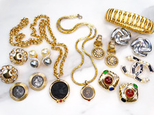 ROMAN COIN 80S JEWELRY LOT SIGNED CINER ST JOHN KJL CAROLEE GOLD GRIPOIX CABS XL, used for sale  Shipping to South Africa