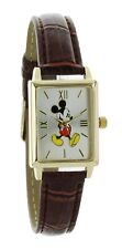 NIB Disney Rectangle Mickey Mouse leather  Band  Petit watch #5297 for sale  Shipping to South Africa