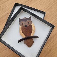 Wooden owl brooch for sale  WHITLEY BAY