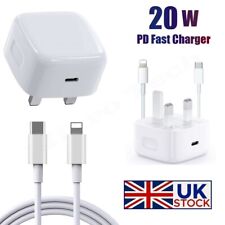 For iPhone 13 12 11 Pro Mini XR XS MAX Fast Charging USB-C PD Plug Charger Cable, used for sale  BARKING