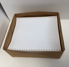 Papel matriz de pontos contínuos branco vintage perfurado 600+ folhas 9,5" (8,5) x 11" comprar usado  Enviando para Brazil