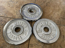 Vintage Weider Barbell 3lbs Standard Weight Plates CHROME 1" Hole 9lbs Total for sale  Shipping to South Africa