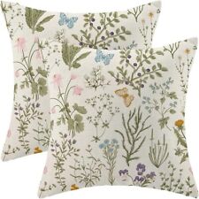Conjunto de 2 capas de almofada de primavera verde sálvia flor selvagem planta travesseiro comprar usado  Enviando para Brazil