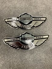 Harley-Davidson OEM 2003 100TH Anniversary Gas Tank Emblems Badges Right Left for sale  Bridgeton