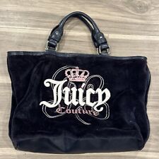 Antiga Bolsa de Ombro Juicy Couture Azul Marinho Veludo Bolsa de Mão Estilo Camurça Y2K comprar usado  Enviando para Brazil