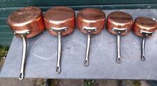 Vintage French Copper Pans Set With Riveted Iron Handles for sale  Shipping to South Africa