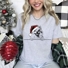 Xmas T Shirt Pomeranian Dog Xmas Shirt Christmas T-Shirt Xmas TShirt Santa Hat for sale  Shipping to South Africa