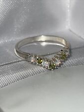 Sterling Silver Peridot & Opal  Wishbone Ring  Size O Beautiful Ring, used for sale  BIRMINGHAM