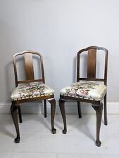 Used, Pair 1930's Dining Chairs Queen  Anne Legs Pad Feet Delivery Available  for sale  Shipping to South Africa