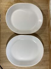 Conjunto de 2 pratos de jantar ovais Corelle Enhancements White Corning Ware 12 polegadas, usado comprar usado  Enviando para Brazil